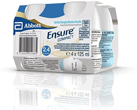 Ensure Compact Supplemento Alimentare Proteico formato Bevanda, Confezione 4x125ml, Gusto Vaniglia