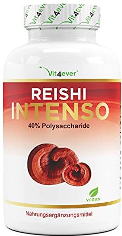 Vit4ever Fungo Reishi 180 capsule 1300 mg di estratto per dose giornaliera 40% di polisaccaridi bioattivi Vegan Fungo Power Ganoderma lucidum