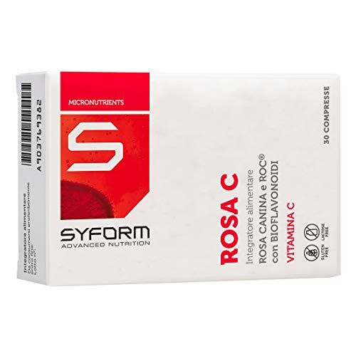 syform ROSA C INTEGRATORE ALIMENTARE, VITAMINA C 30 capsule, per sostenere il sistema immunitario, sport, palestra, recupero allenamento muscolare