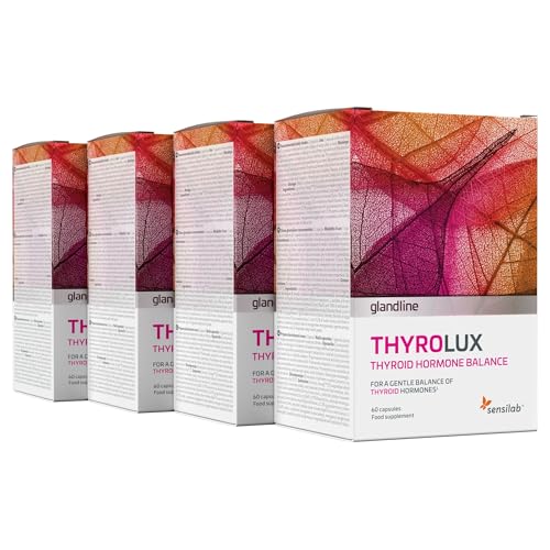 Sensilab Thyrolux Tiroide Compresse di iodio L-tirosina, Iodio, Selenio, Magnesio, Schisandra, Zinco- Nutrienti e minerali di origine vegetale 240 capsule