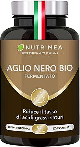 Laboratoires Nutrimea Aglio Nero Fermentato Biologico   Integratore Alimentare   250 mg   Supporta la Circolazione   Antiossidante Naturale   0,1% di S-allil-cisteina   90 Capsule   Nutrimea