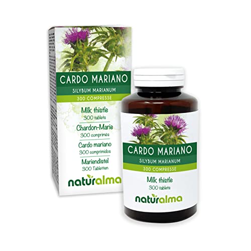 Naturalma Cardo mariano (Silybum marianum) erba e frutti    150 g   300 compresse da 500 mg   Integratore alimentare   Naturale e Vegano