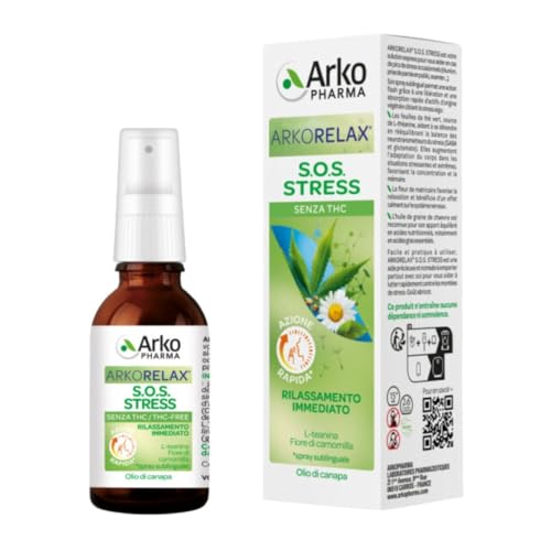 Arkopharma ArkoRelax SOS Stress Integratore Spray per Picchi di Stress, 15ml