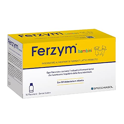 Specchiasol Ferzym Bambini Integratore Alimentare, 10 Flaconcini