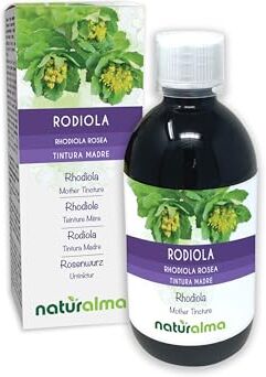 Naturalma Rodiola (Rhodiola rosea o Sedum roseum) radici Tintura Madre analcoolica    Estratto liquido gocce 500 ml   Integratore alimentare   Vegano