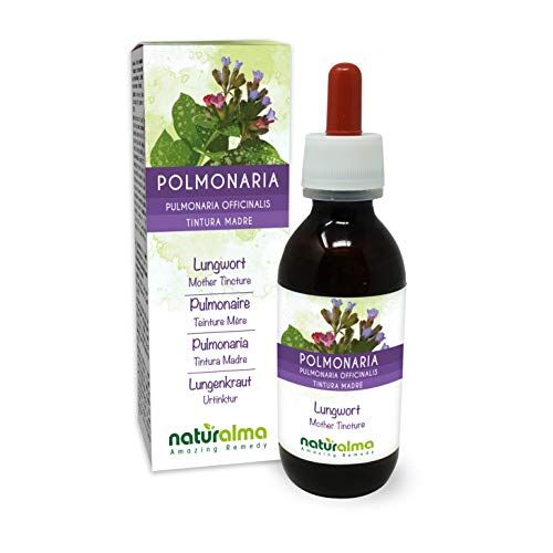 Naturalma Polmonaria (Pulmonaria officinalis) erba con fiori Tintura Madre analcoolica    Estratto liquido gocce 120 ml   Integratore alimentare   Vegano