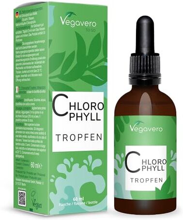 Vegavero Clorofilla Liquida ®   300 mg per dose   Erba Medica in Gocce   Senza Alcool e Aromi   Clorofillina Naturale da Alfalfa   60 ml   Vegan