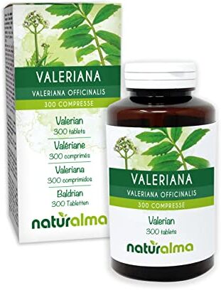 Naturalma Valeriana (Valeriana officinalis) radici    150 g   300 compresse da 500 mg   Integratore alimentare   Naturale e Vegano