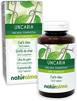 Naturalma Uncaria (Uncaria tomentosa) cortecce    150 g   300 compresse da 500 mg   Integratore alimentare   Naturale e Vegano