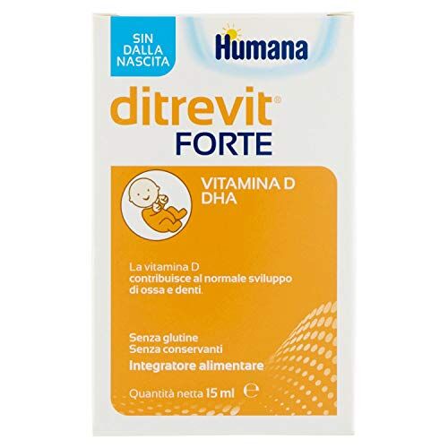 Humana Ditrevit Forte Integratore Alimentare per Bambini per la Crescita Liquido, 15 ml