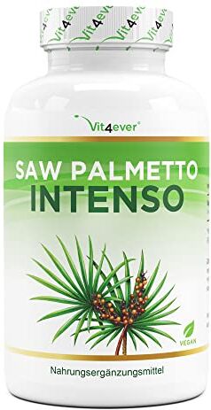 Vit4ever Saw Palmetto Extract 180 capsule con 500 mg di estratto reale Premium: 5% Phytosterols = 25 mg ad alto dosaggio Vegan