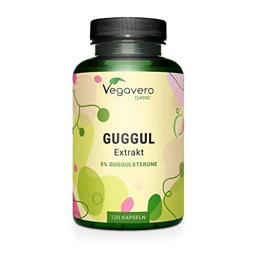 Vegavero GUGGUL ®   7.500 mg (15:1)   120 capsule   con 5% di Guggulsteroni   Resina di Mirra   Medicina Ayurveda   Vegan