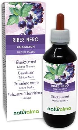 Naturalma Ribes nero (Ribes nigrum) foglie e frutti Tintura Madre analcoolica    Estratto liquido gocce 200 ml   Integratore alimentare   Vegano