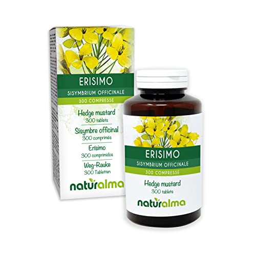 Naturalma Erisimo o Erba dei cantanti (Sisymbrium officinale) sommità fiorite    150 g   300 compresse da 500 mg   Integratore alimentare   Naturale e Vegano