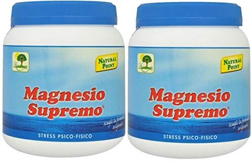 Natural Point MAGNESIO SUPREMO 2 CONFEZIONI DA 300 GR antistress naturale, stanchezza cronica, mal di testa, sistema nervoso