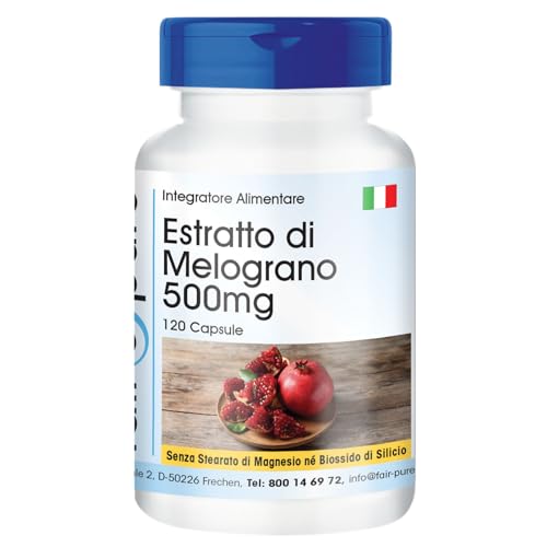 Pure ® Estratto di melograno 500mg 40% di acido ellagico Vegan 120 Capsule
