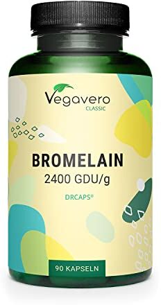 Vegavero BROMELINA Forte ®   (4800 F.I.P./gr) 650 mg   con Drcaps®: Capsule Gastroresistenti   Enzima digestivo dell’Ananas   Integratore Diuretico Drenante   3 Mesi di Fornitura   Vegan