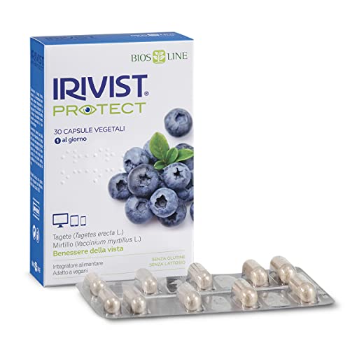 Bios Line Irivist Protect, Integratore Alimentare, Favorisce Il Benessere Della Vista, Fornisce Protezione Agli Occhi Affaticati, 30 Capsule Vegetali, Senza Glutine e Lattosio, Adatto ai Vegani