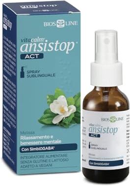 Bios Line VitaCalm® Ansistop® ACT Integratore Alimentare per il Rilassamento e il Benessere Mentale, Senza Glutine e Lattosio, Spray Sublinguale 20ml