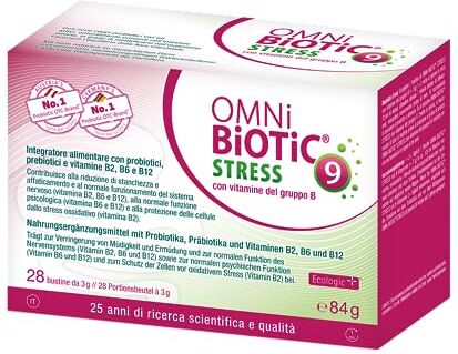 OMNi BiOTiC Stress con vitamine del gruppo B   Polvere   Integrato con vitamine B2, B6 e B12   VEGANO   28 bustine da 3g