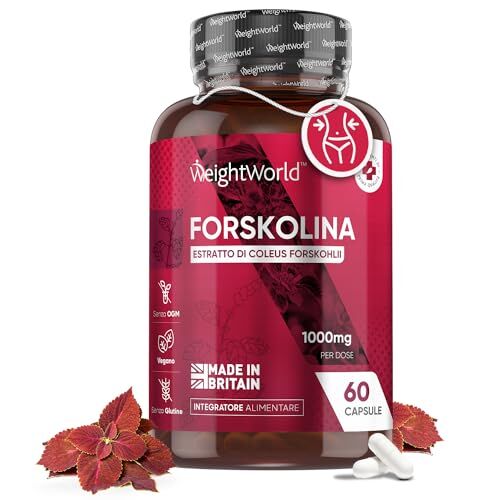 WeightWorld Forskolina ad Alto Dosaggio 1000mg Vegan, Estratto 35:1 di Forskolin Forte da Coleus Forskohlii in 60 Capsule, Forskolin Senza Glutine, Coleus Forskohlii Integratore con Forskolina Pura Uomo & Donna