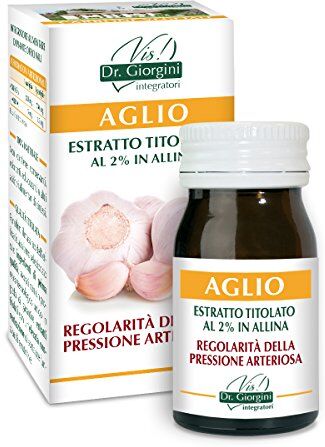 Dr. Giorgini Integratore Alimentare, Monocomponenti Erbe Aglio Estratto Titolato al 2% in Allina Pastiglie 30 g