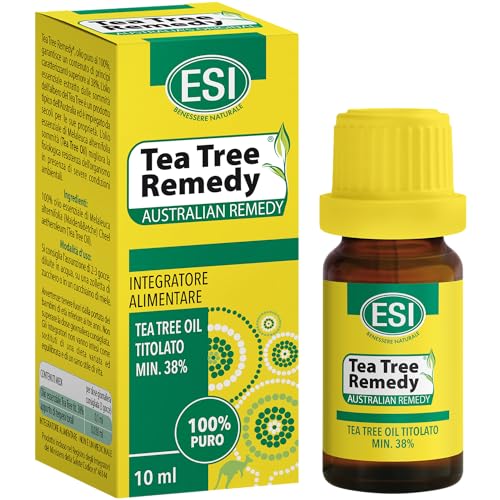 ESI Tea Tree Remedy Oil, Olio Biologico, Integratore Alimentare, Migliora la Rstenza Fisiologica a Severe Condizioni Ambientali, Supporta le Prime Vie Respiratorie, Senza Glutine e Vegan, 10 ml