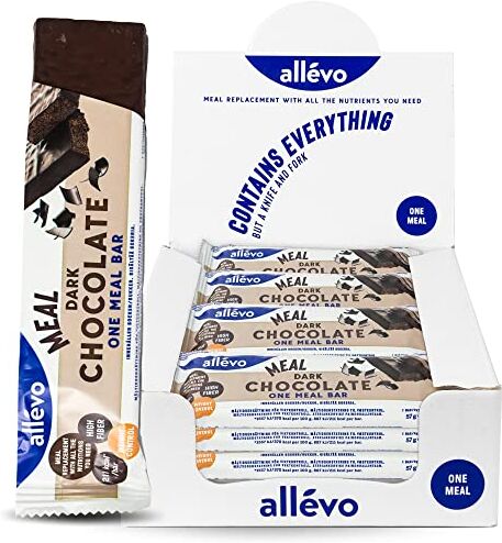 Alpha Barretta One Meal Cioccolato Fondente Pasto Sostitutivo Sano e Gustoso Barrette Energetiche Sostituto Pasto per il Controllo del Peso Allévo by