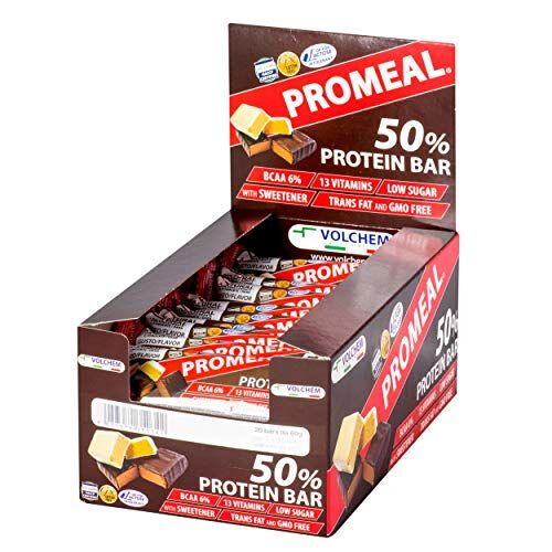 Volchem Promeal Protein 50%   20 barrette da 60 g   Gusto Dark Chocolate