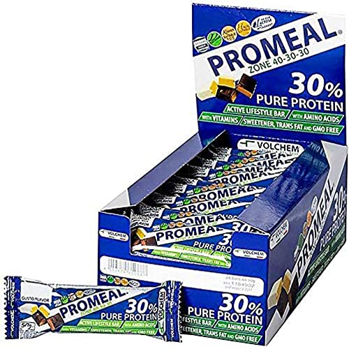 Volchem Promeal Zone 40-30-30, Barretta Proteico-Energetica con Ripartizione di Carboidrati-Proteine-Grassi (40-30-30), Senza Grassi Idrogenati, Scatola da 24 Barrette, 1200 g