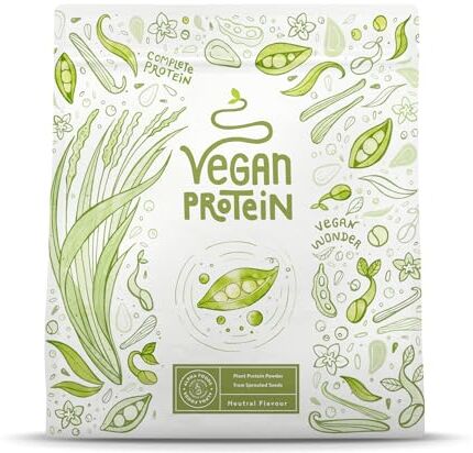 Alpha Proteine Vegane Gusto Neutro Proteine Vegetali di Soia, Piselli e Semi Proteine in Polvere Vegane Pre Workout & Post Workout Integratori Palestra 600g Vegan Protein