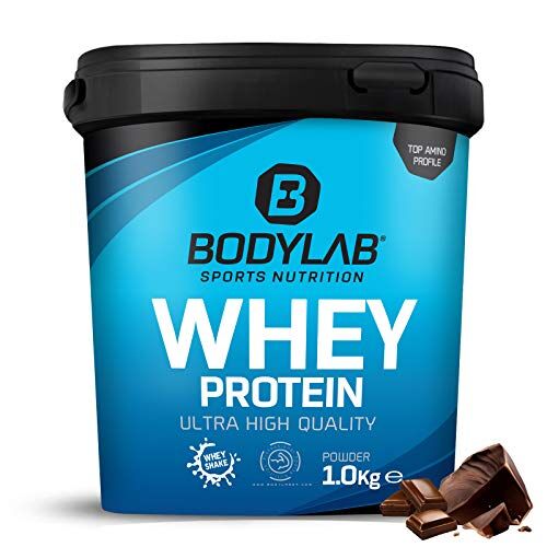 Bodylab24 Whey Protein Powder Cioccolato al latte 1kg, proteine per muscoli più forti, whey può promuovere la costruzione dei muscoli, con 80% di proteine, senza aspartamee