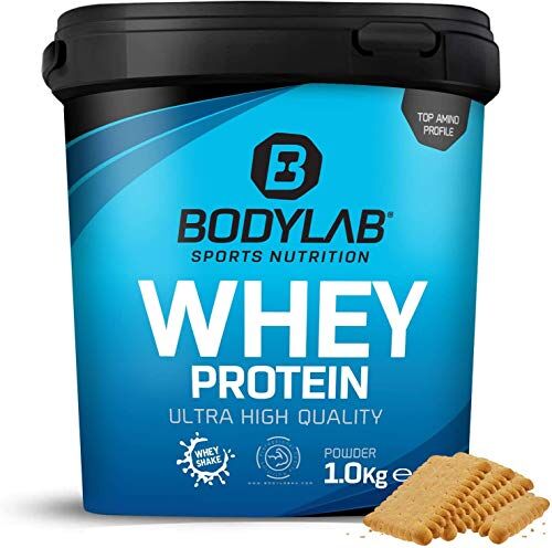 Bodylab24 Whey Protein Powder Biscotto al burro 1kg, proteine per muscoli più forti, whey può promuovere la costruzione dei muscoli, con 80% di proteine, senza aspartamee