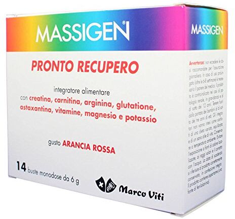 MARCO VITI Massigen Magnesio e Potassio 14 Bustine Integratore Alimentare Pronto Recupero