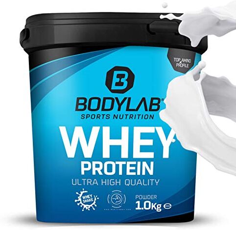 Bodylab24 Whey Protein Powder Neutro 1kg, proteine per muscoli più forti, whey può promuovere la costruzione dei muscoli, con 80% di proteine, senza aspartamee