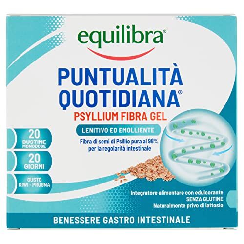 Equilibra Integratori Alimentari, Psyllium Fibra-Gel, Integratore a Base di Fibra di Psyllio, Per la Regolarità del Transito Intestinale e l'Assorbimento dei Nutrienti, 20 Bustine Monodose