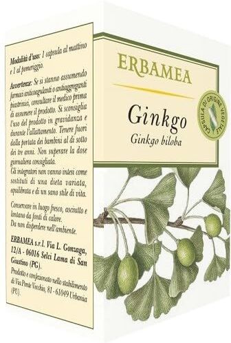 Erbamea GINKGO Estratto secco 50 capsule da 473 mg Memoria,concentrazione,allergie