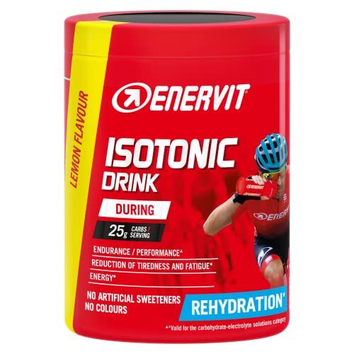 Enervit , Isotonic Drink, Integratore Gusto Limone, Bevanda Reidratante, Riduce La Stanchezza, Con Vitamina D, Tiacina E Niamina, Senza Aromi Artificiali, Barattolo Da 420 Grammi