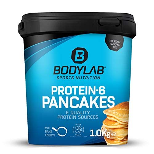 Bodylab24 Mix per pancake proteici Protein-6 Pancake Nocciola 1kg, polvere per pancake con quasi il 60% di proteine, polvere proteica multicomponente