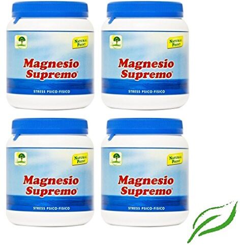 NATURAL POINT MAGNESIO SUPREMO 4 CONFEZIONI DA 300 GR antistress naturale, stanchezza cronica, mal di testa, sistema nervoso