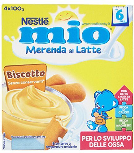 Mitac Merenda al Latte Biscotto, da 6 Mesi 3 confezioni da 4 Vasetti di plastica da 100 g [12 vasetti, 1200 g]