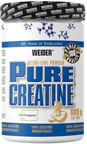 Weider Pure Creatine Creapure Creatina Monoidrato in Polvere 600 g, Fitness e Bodybuilding, 176 Porzioni