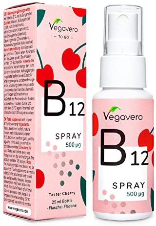 Vegavero VITAMINA B12 ®   1000 mcg   Assorbimento Immediato   Gusto Ciliegia   Vegan   formato Spray