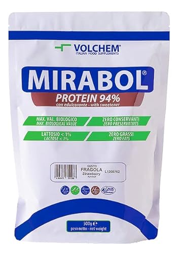 Volchem Proteine Mirabol a lento assorbimento 94% Blend proteico di elevata qualità 500 grammi GUSTO: FRAGOLA