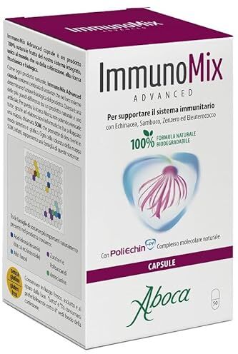 Aboca Immunomix Advanced 50 Capsule Integratore Alimentare Per Supportare il Sistema Immunitario con Echinacea, Sambuco, Zenzero ed Eleuterococco