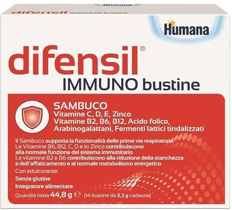 Humana Difensil Immuno Bustine Integratore Alimentare, 14 Bustine