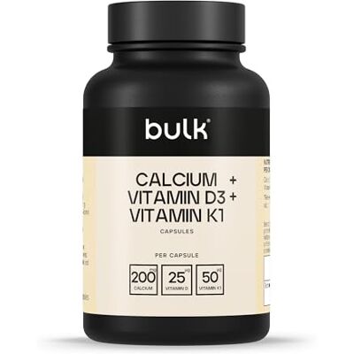 Bulk Calcium, Vitamin D3 and Vitamin K1 Capsules, 1000 mg, Pack of 270, Packaging May Vary Bulk Calcium, Vitamin D3 and Vitamin K1 Capsules, 1000 mg, Pack of 270, Packaging May Vary