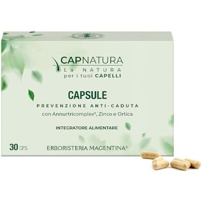 Erboristeria Magentina CAPNATURA Integratore Alimentare Anti-Caduta con Annurtricomplex, Zinco e Ortica 30 Capsule Erboristeria Magentina CAPNATURA Integratore Alimentare Anti-Caduta con Annurtricomplex, Zinco e Ortica 30 Capsule