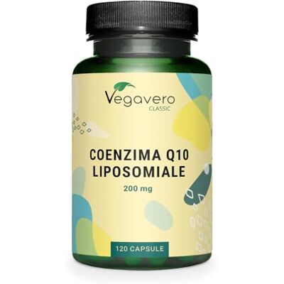 Vegavero Coenzima Q10 200 mg Tecnologia liposomiale ad alta biodisponibilità Precursore dell'ubiquinolo Potente antiossidante + antietà Senza additivi e testato in laboratorio ® Vegavero Coenzima Q10 200 mg Tecnologia liposomiale ad alta biodisponibilità Precursore dell'ubiquinolo Potente antiossidante + antietà Senza additivi e testato in laboratorio ®