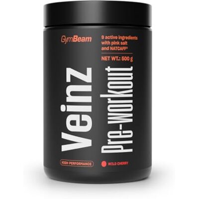 GymBeam Veinz Pre-Workout Con Citrullina, Arginina, Caffeina NATCAFF®, Beta-Alanina e Vitamine, Gusto Fruttato, Vegano per Pump e Energia (500 g, wild cherry) GymBeam Veinz Pre-Workout Con Citrullina, Arginina, Caffeina NATCAFF®, Beta-Alanina e Vitamine, Gusto Fruttato, Vegano per Pump e Energia (500 g, wild cherry)